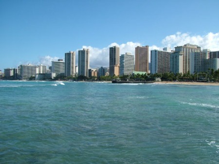 Waikiki z mola Kuhio